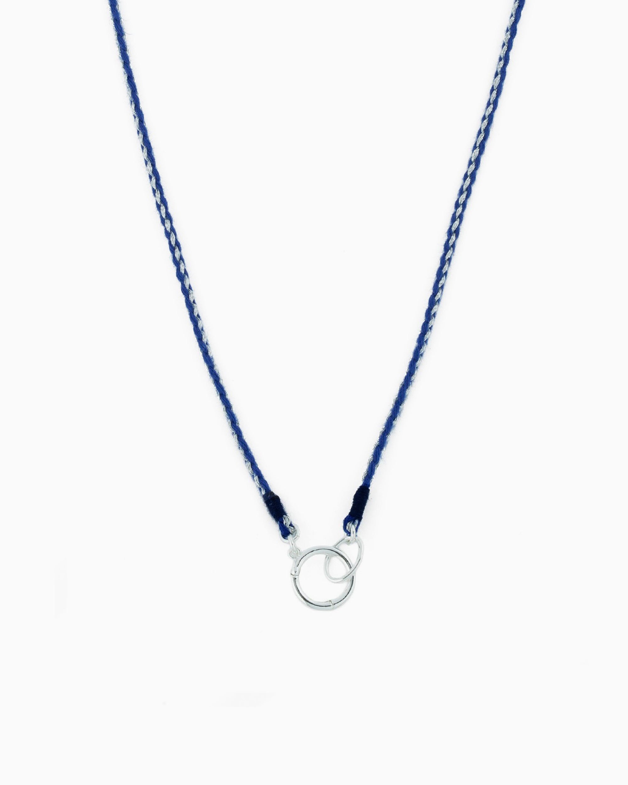 Hand-braided green cord necklace with a silver charm holder ring, designed to be worn alone or personalized with ZoHaYo Clip-On Charms.