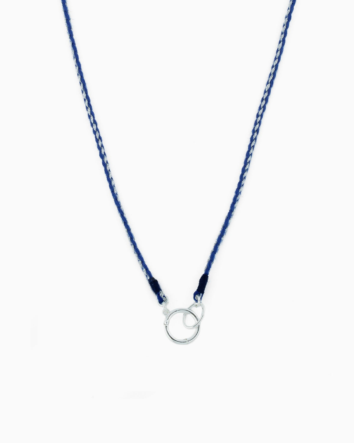 Hand-braided green cord necklace with a silver charm holder ring, designed to be worn alone or personalized with ZoHaYo Clip-On Charms.