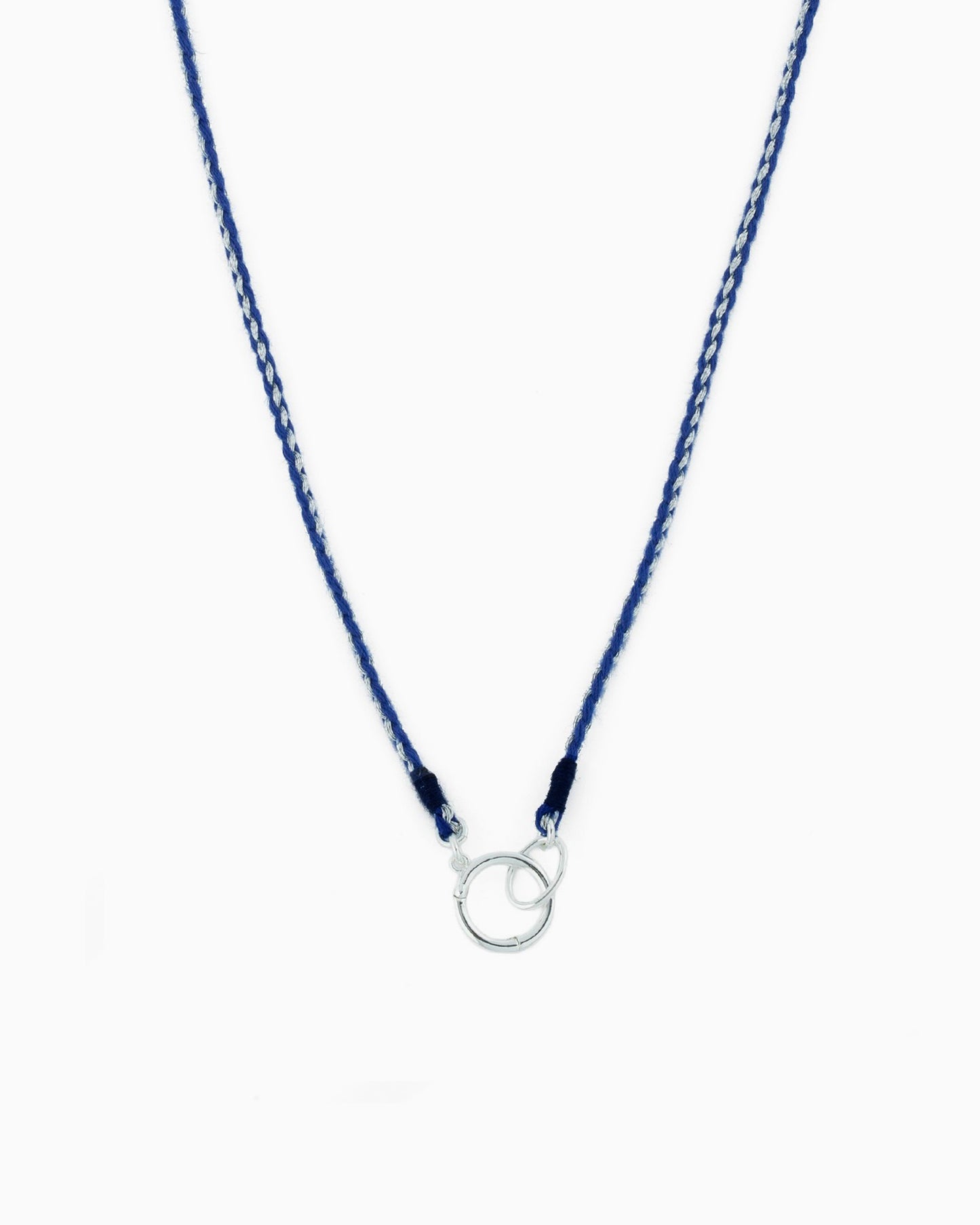 Hand-braided green cord necklace with a silver charm holder ring, designed to be worn alone or personalized with ZoHaYo Clip-On Charms.