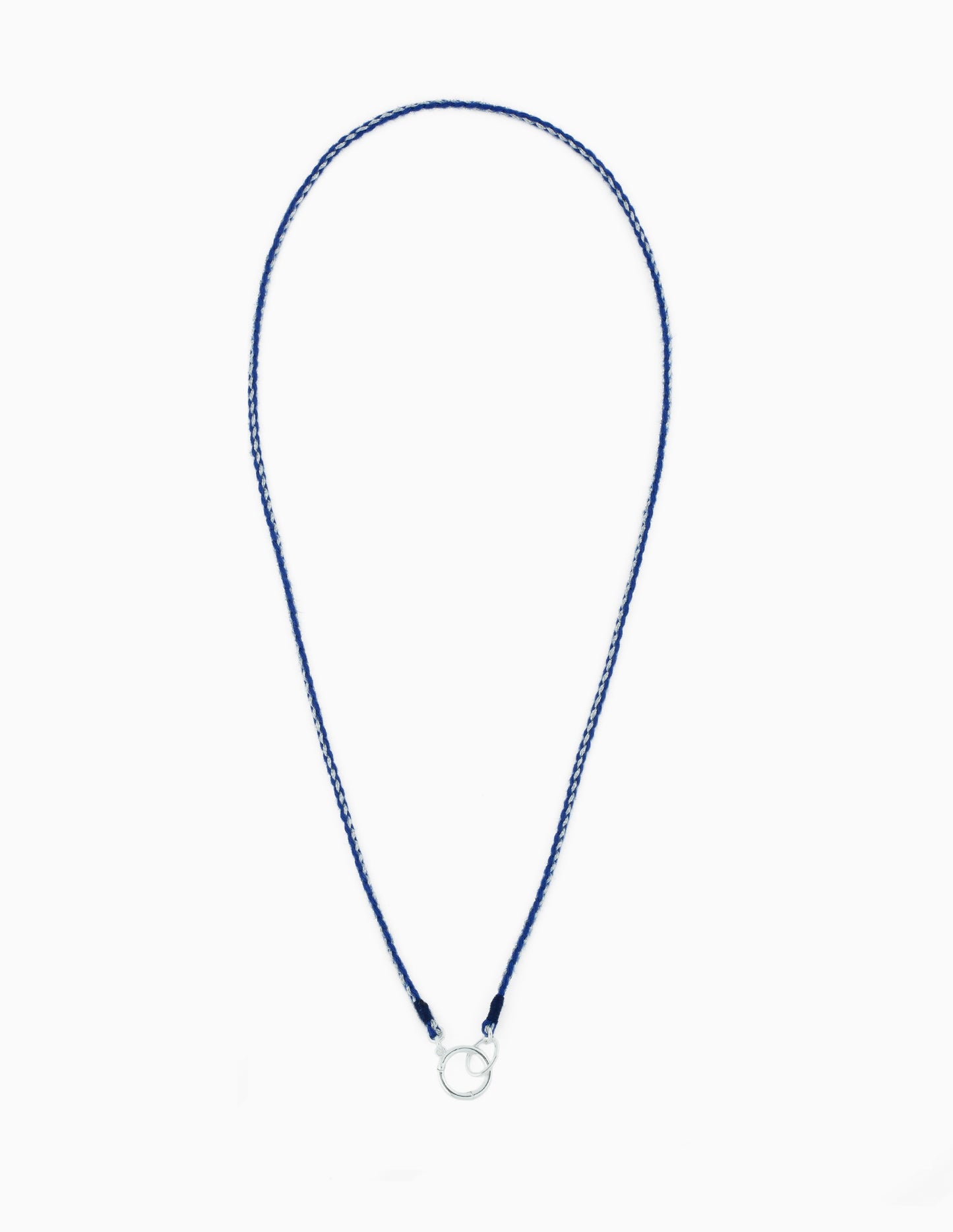 Hand-braided green cord necklace with a silver charm holder ring, designed to be worn alone or personalized with ZoHaYo Clip-On Charms.
