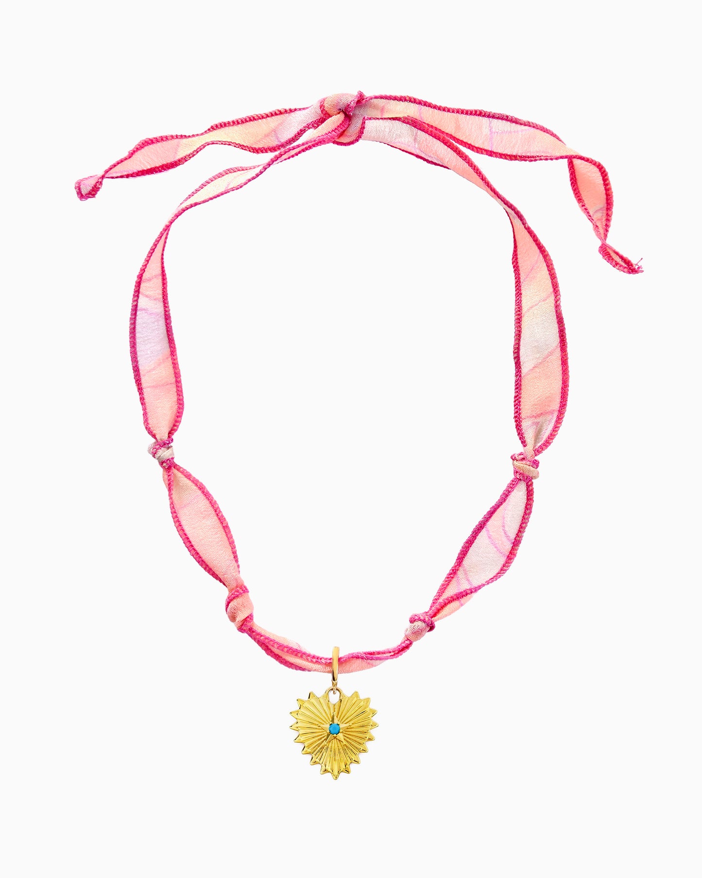 STAR IN MY HEART SILK RIBBON CHARM NECKLACE