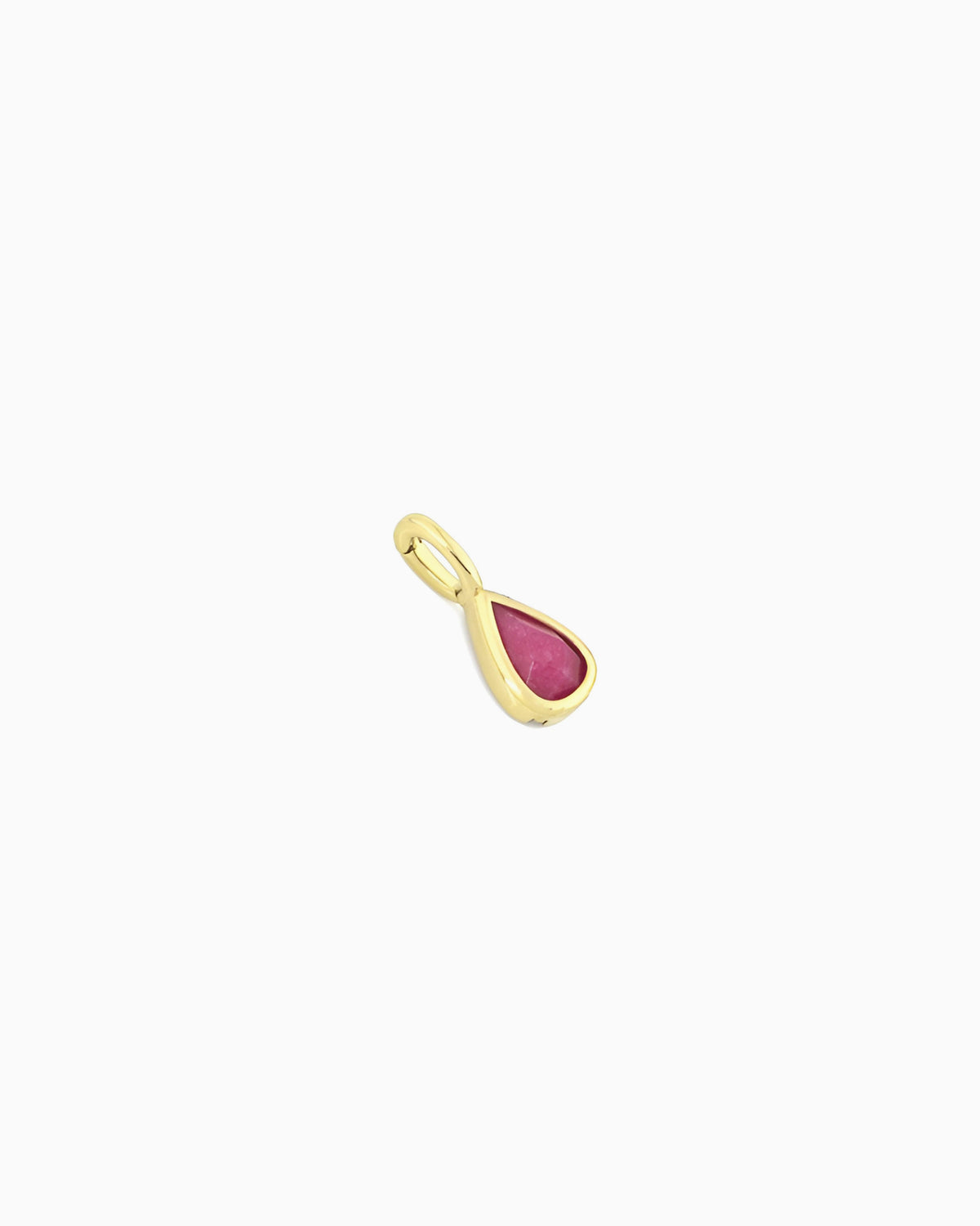  pink jade teardrop clip-on charm