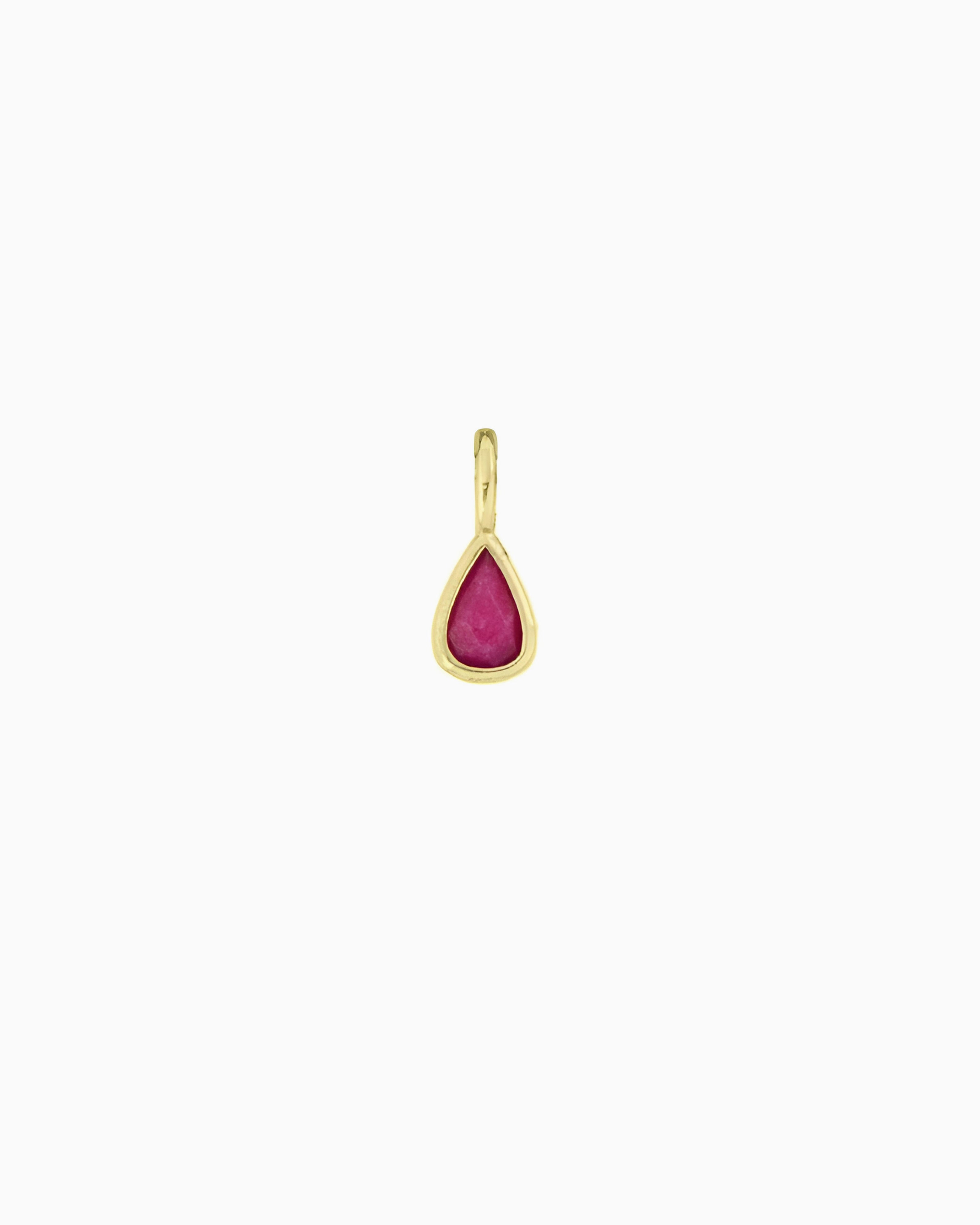  pink jade teardrop clip-on charm