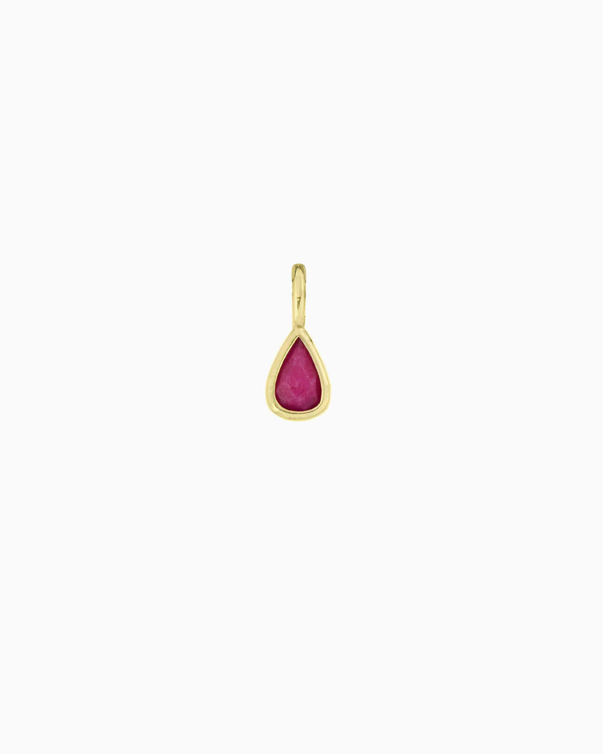  pink jade teardrop clip-on charm