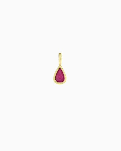  pink jade teardrop clip-on charm