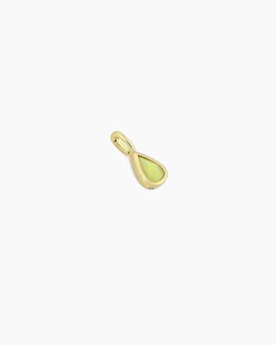 lime jade teardrop clip-on charm