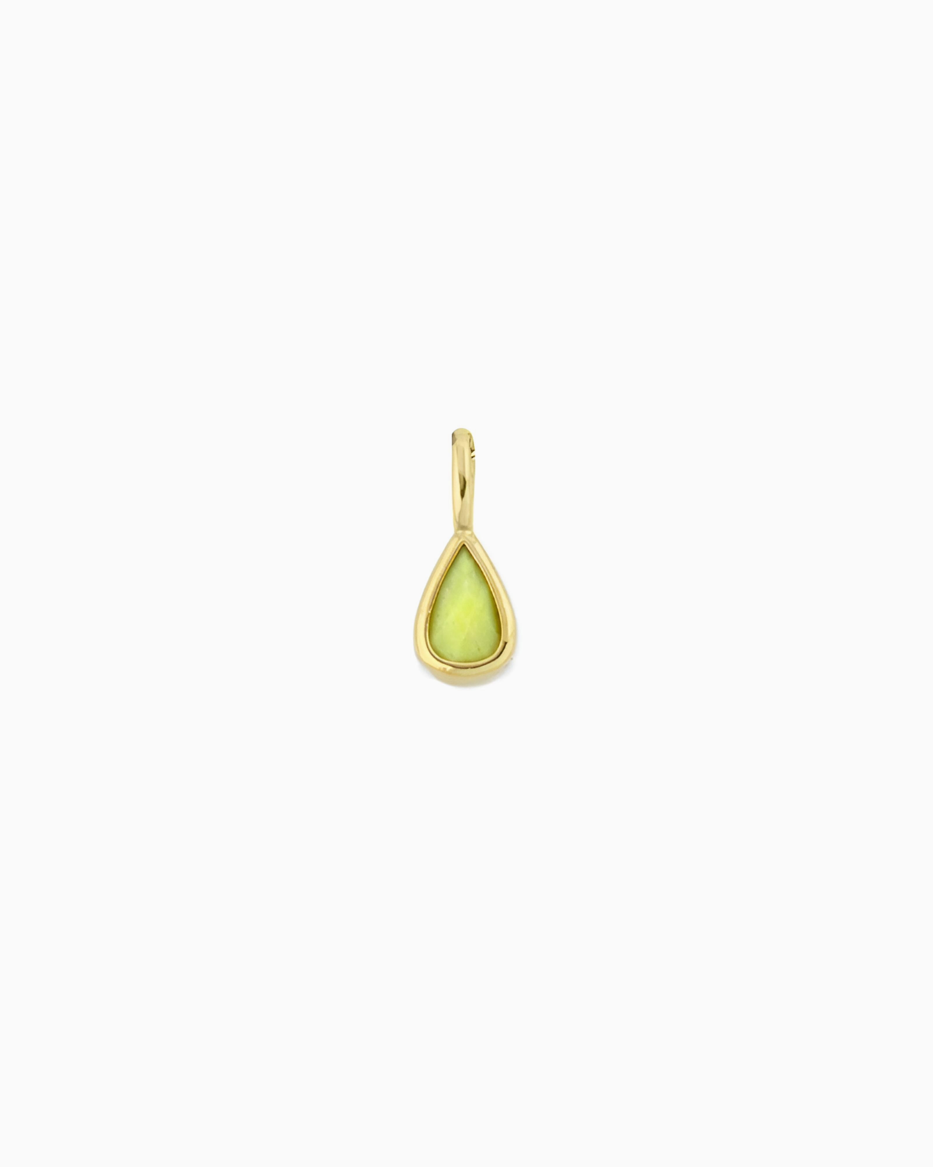 lime jade teardrop clip-on charm