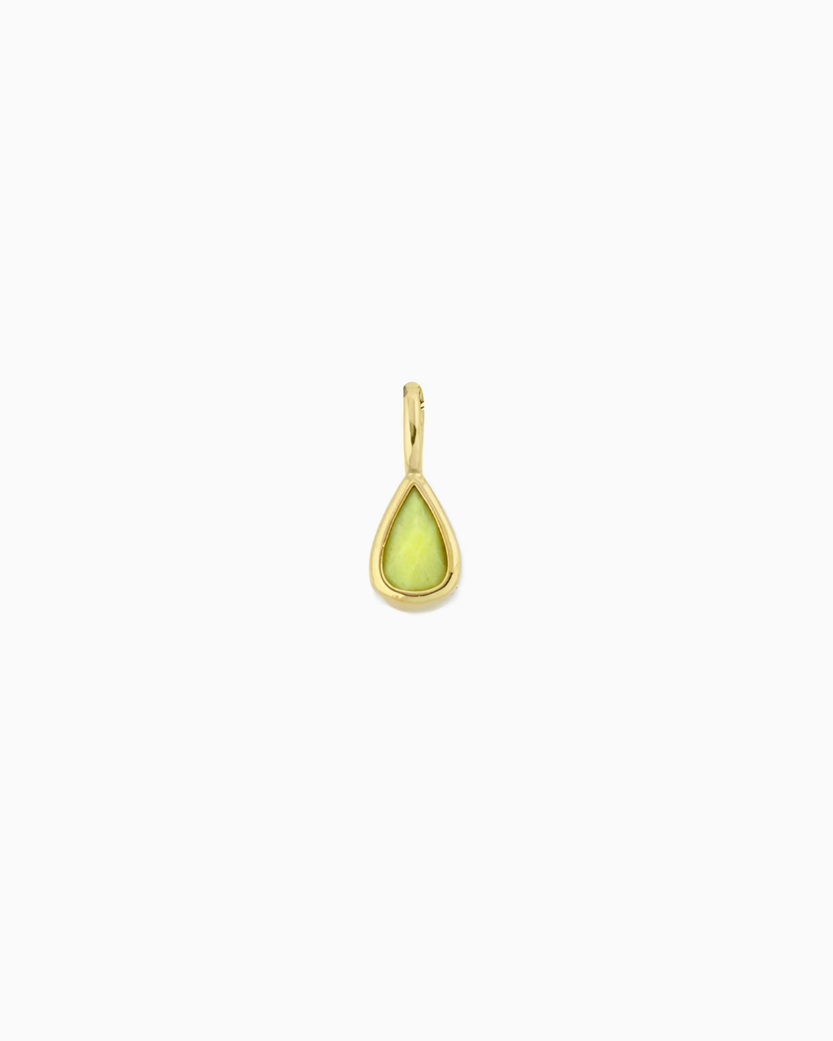 lime jade teardrop clip-on charm