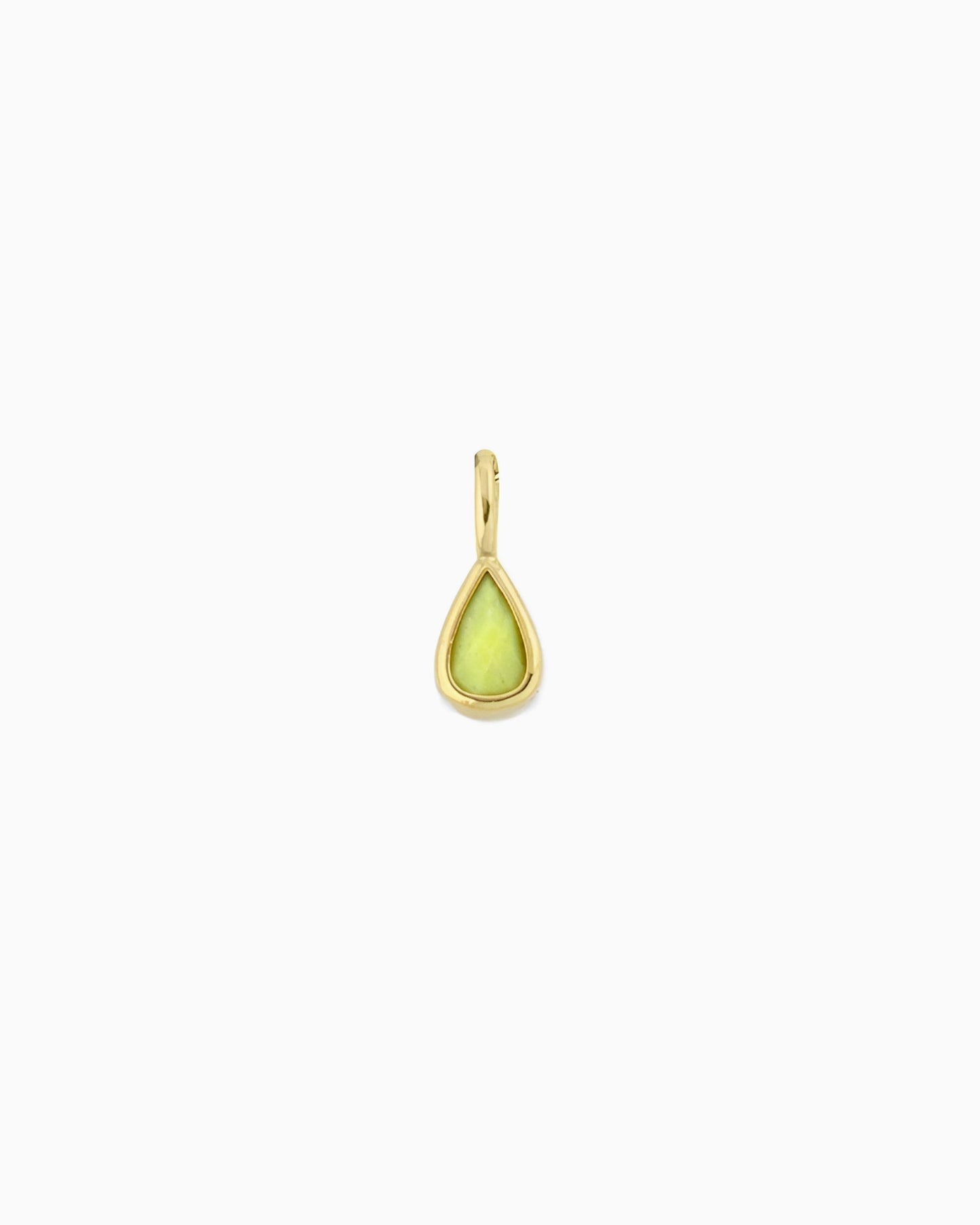 lime jade teardrop clip-on charm