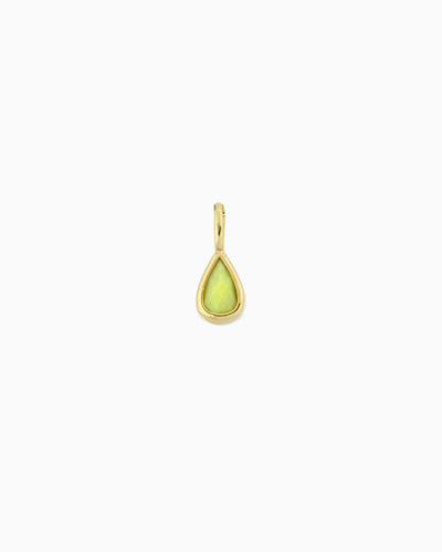 lime jade teardrop clip-on charm