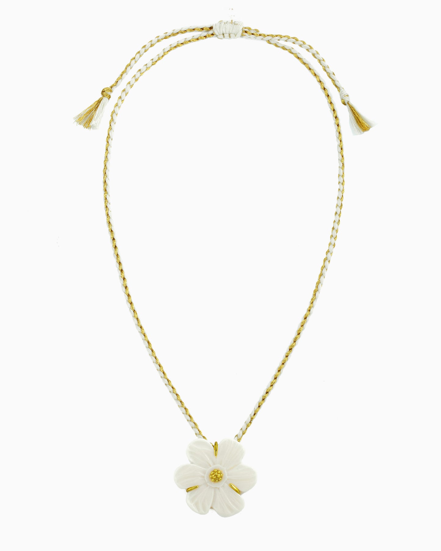 CREAM BLOOM CORD NECKLACE
