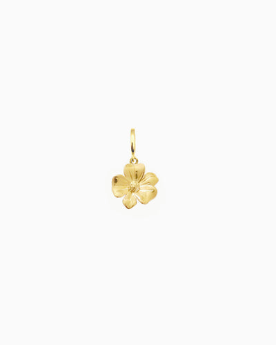 Gold flower clip-on charm with sculpted petal design