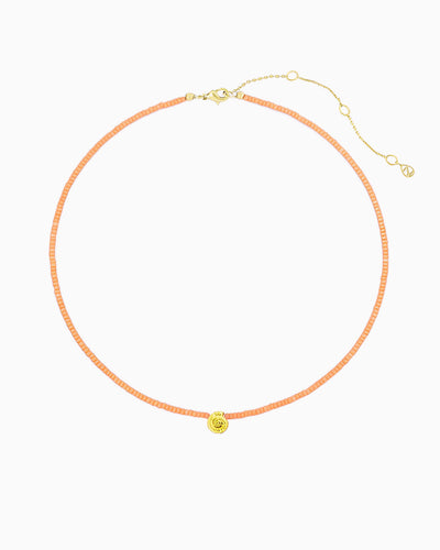 PEACH CORAL NAUTILUS BEADED CHOKER