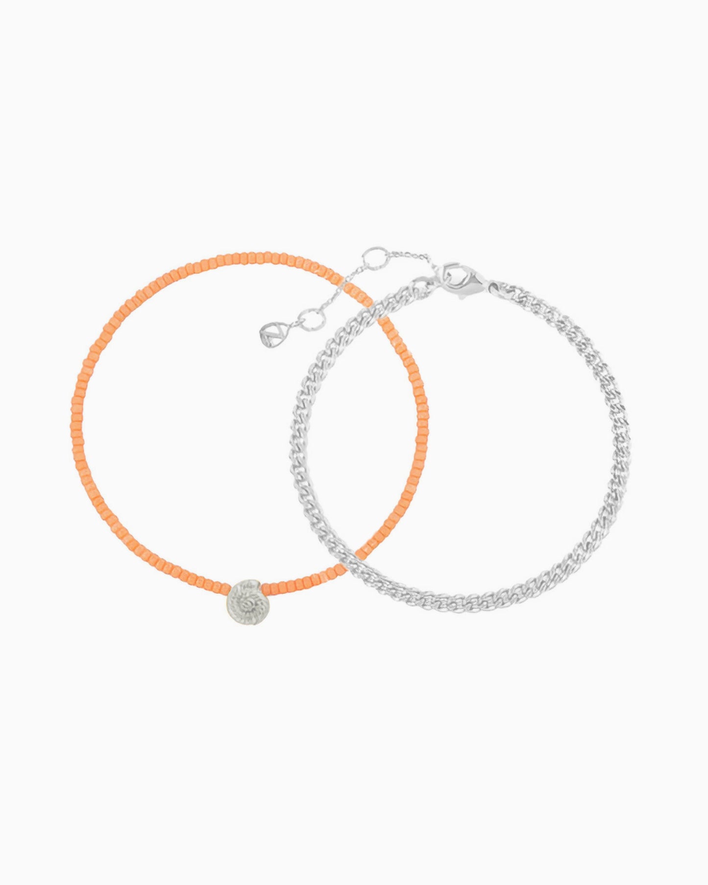 PEACH CORAL NAUTILUS BRACELET SET