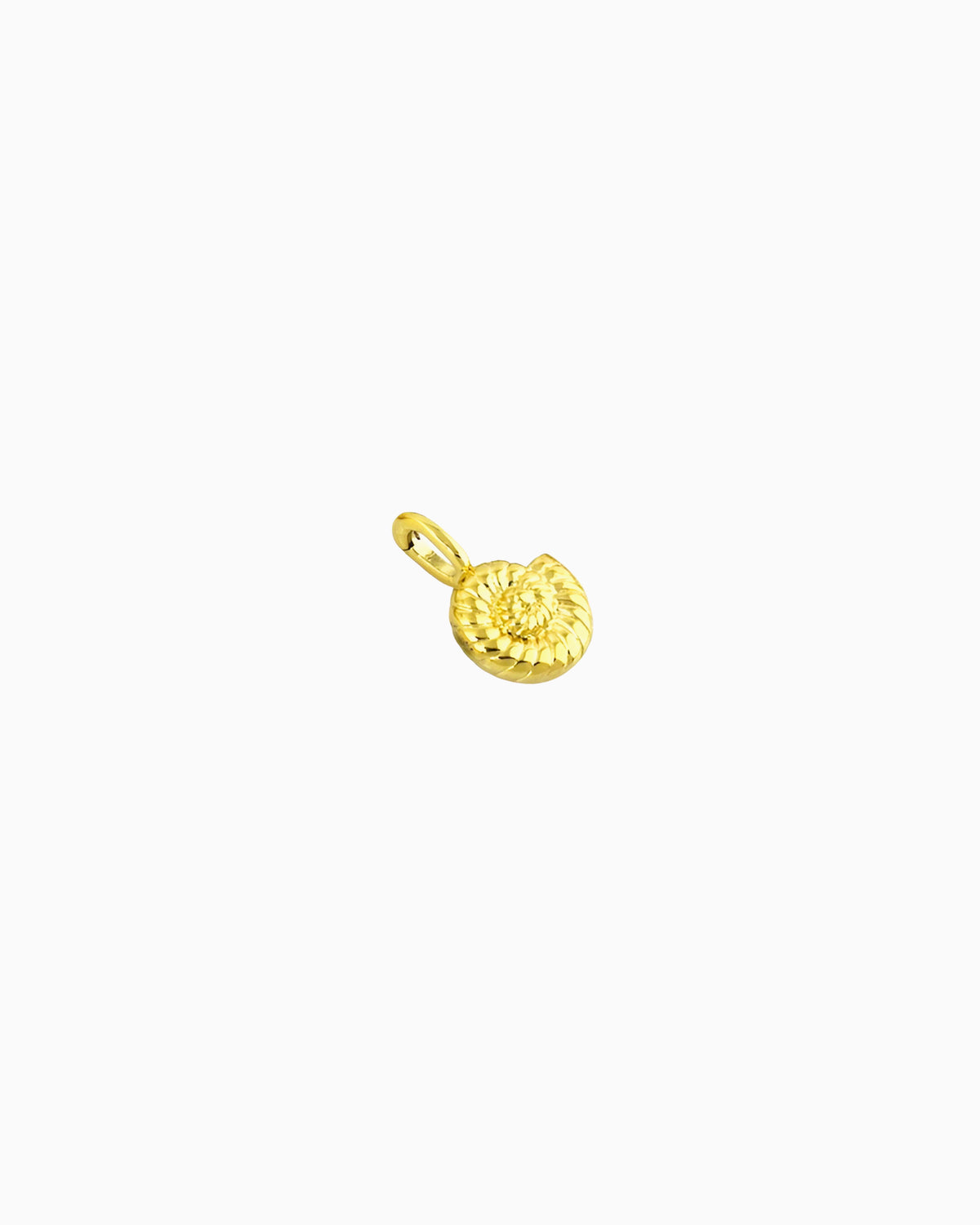 gold Nautilus Clip-On Charm featuring a detailed spiral shell design