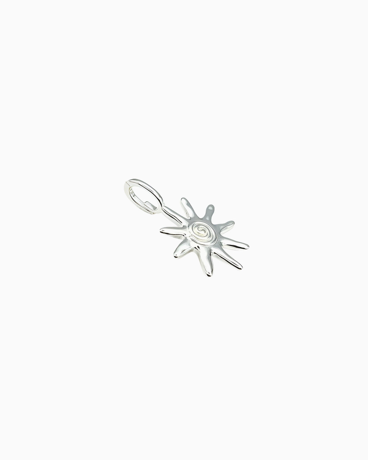 silver Sunray Clip-On Charm featuring a radiant sun-inspired design with textured ray details.