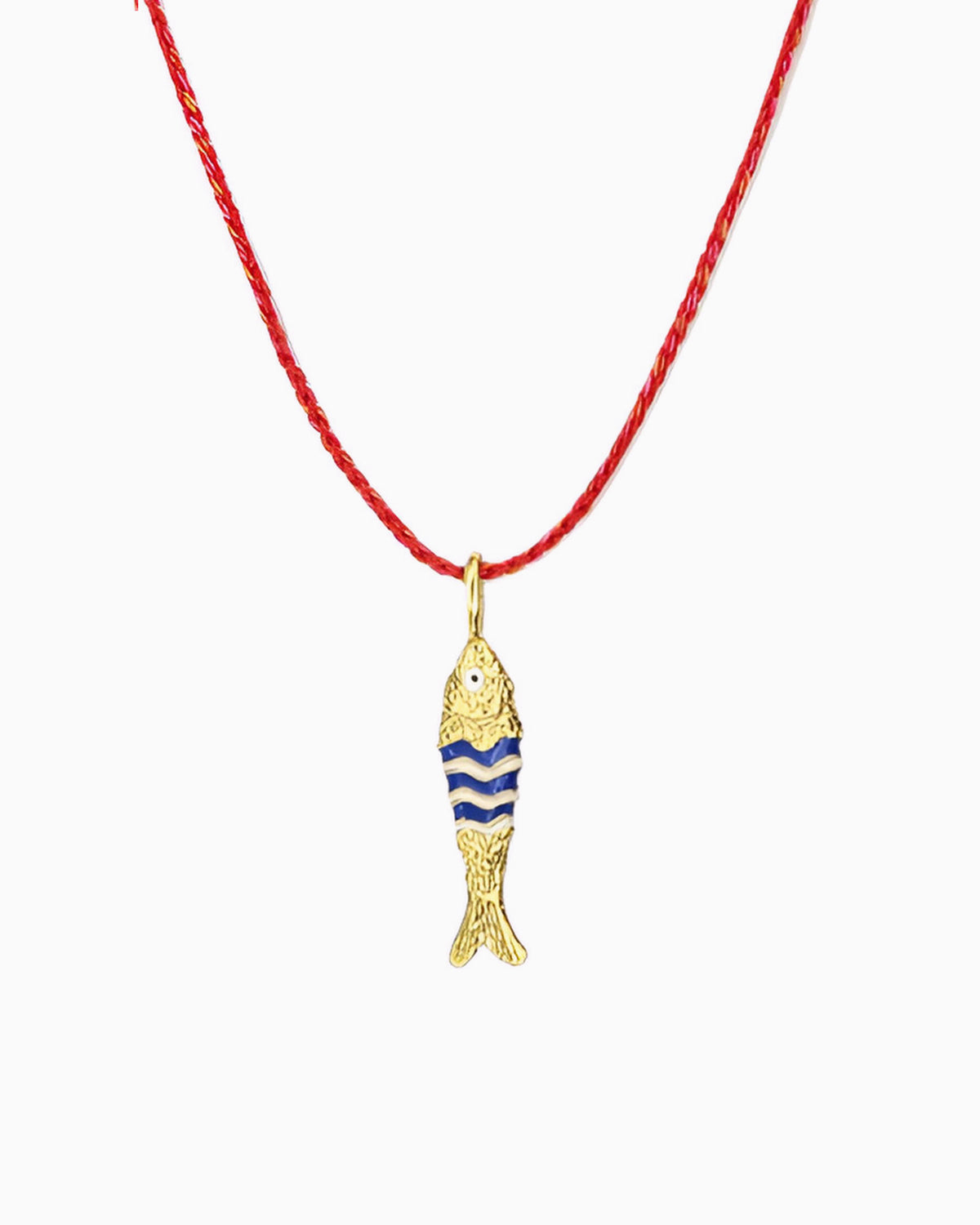 BLUE CURRENT FISH CHARM CORD NECKLACE