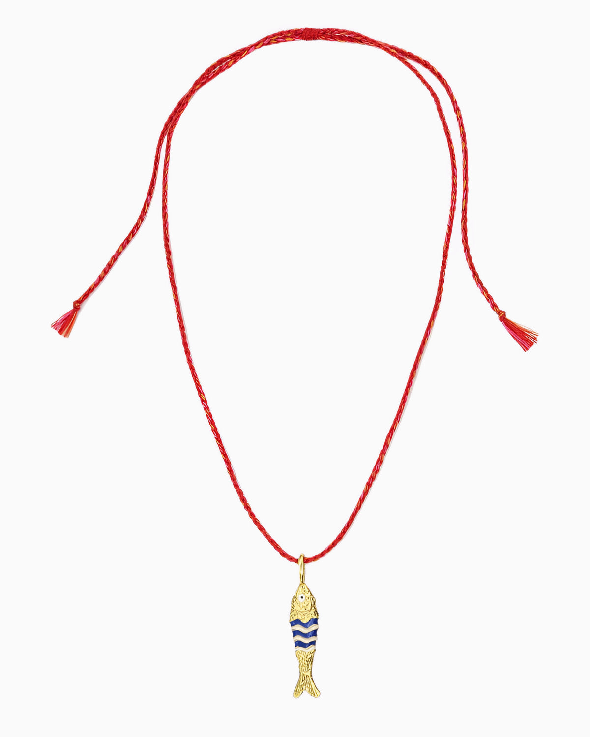 BLUE CURRENT FISH CHARM CORD NECKLACE