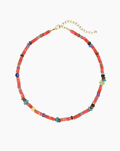 FREE SPIRIT CORAL BEADED NECKLACE