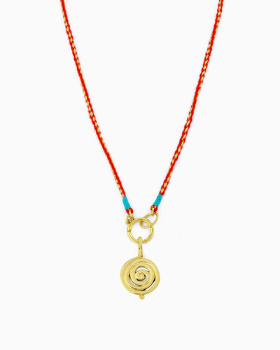 ENDLESS BECOMING SPIRAL CHARM CORD NECKLACE