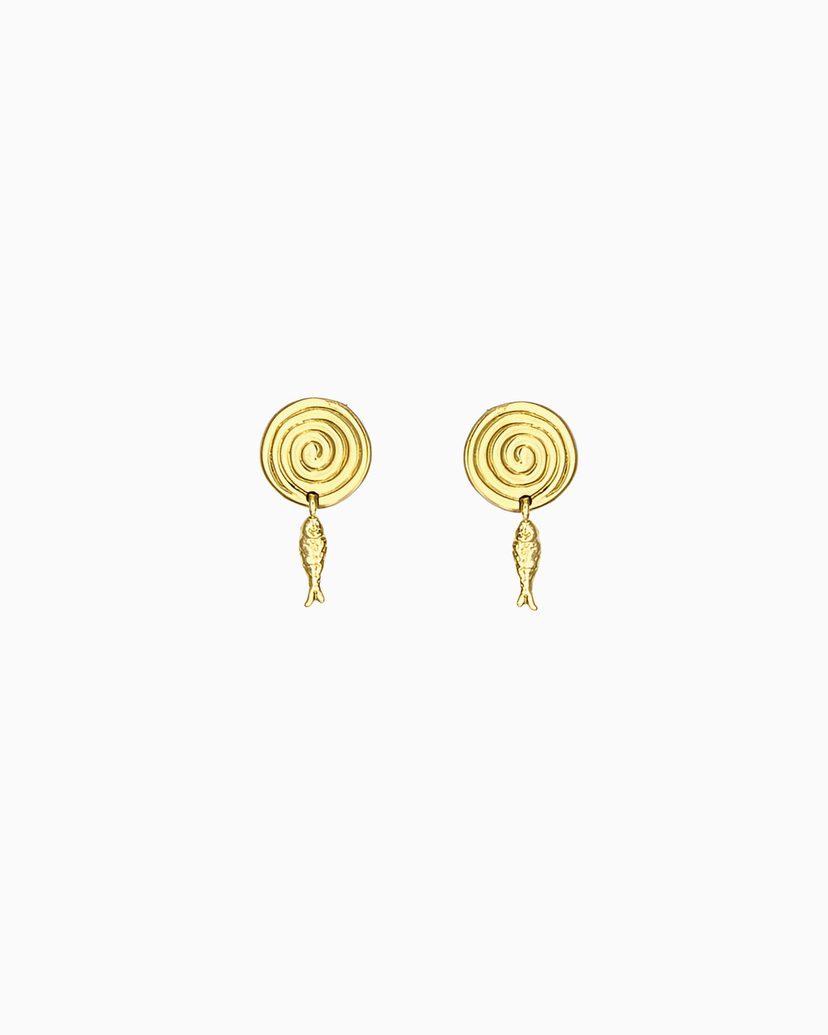 FORTUNE FISH & SPIRAL DROP EARRINGS