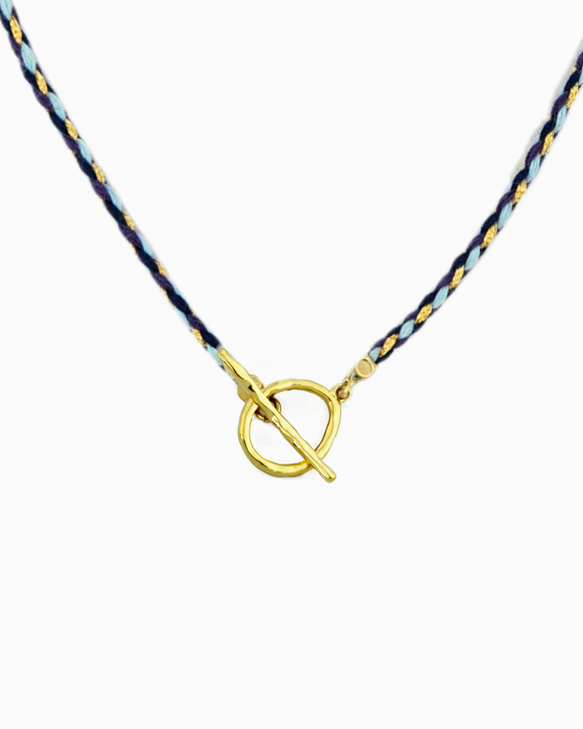 Hand-braided cord toggle necklace with an adjustable design for wearing as a choker or necklace, featuring a toggle ring for styling with ZoHaYo Clip-On Charms.