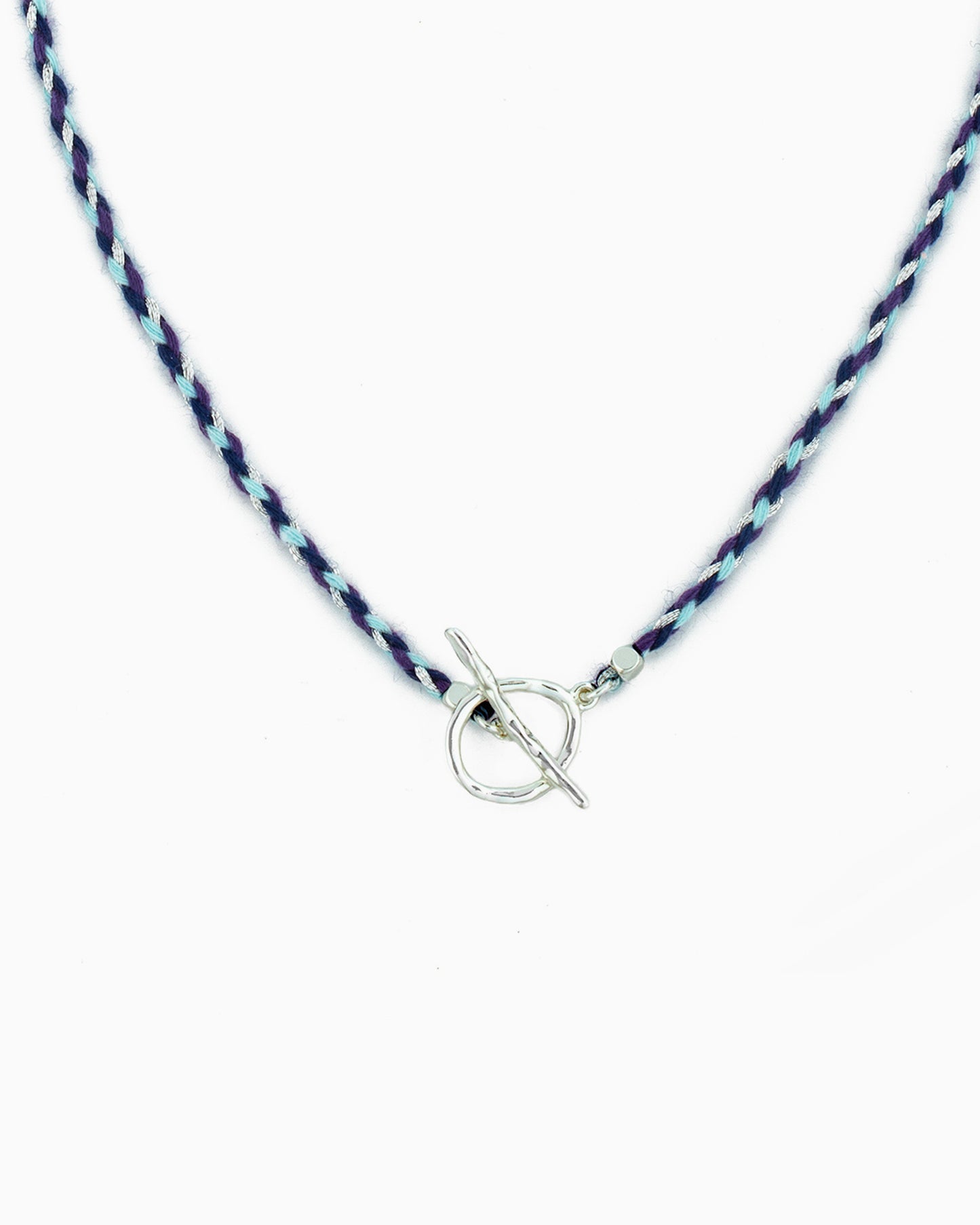 HAND-BRAIDED CORD TOGGLE NECKLACE-Ocean Breeze
