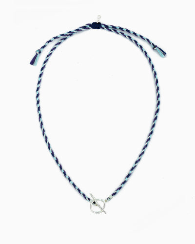 HAND-BRAIDED CORD TOGGLE NECKLACE-Ocean Breeze