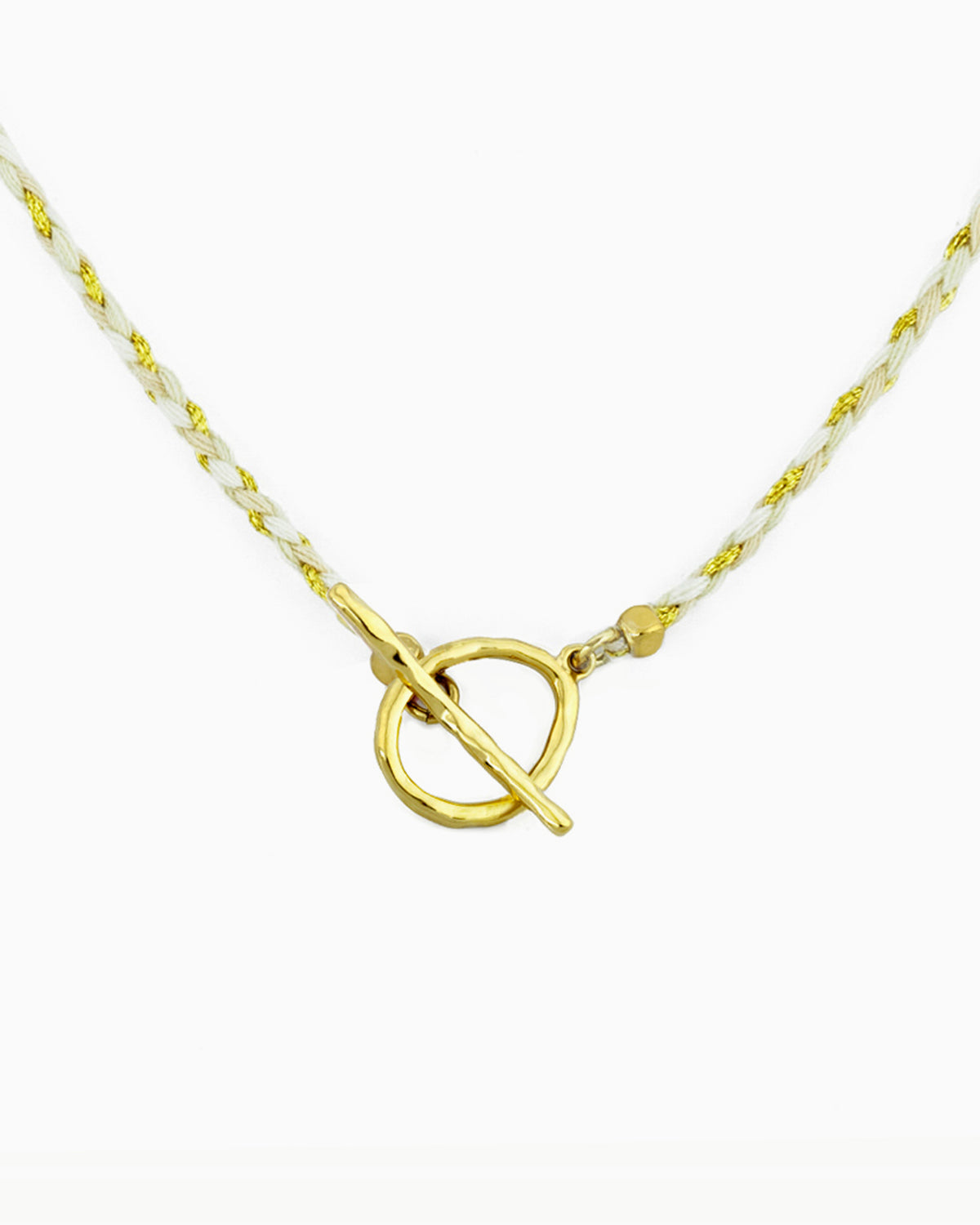 Hand-braided cord toggle necklace with an adjustable design for wearing as a choker or necklace, featuring a toggle ring for styling with ZoHaYo Clip-On Charms.