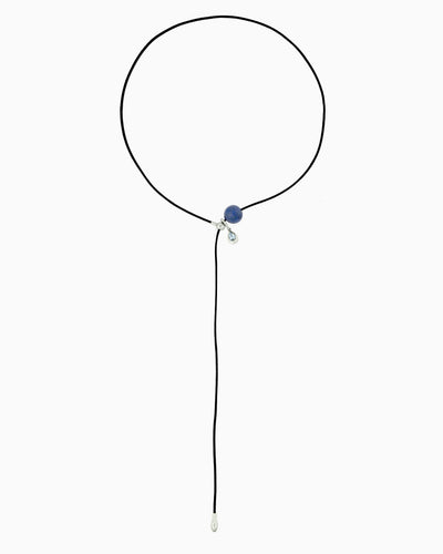 GEMSTONE CORD LARIAT NECKLACE-Lapis Lazuli