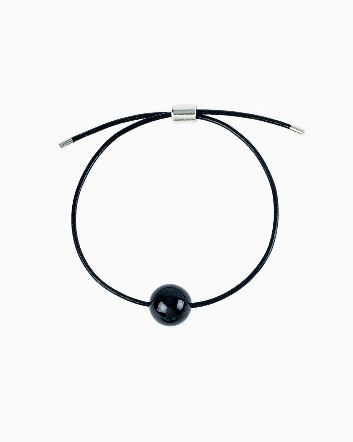 GEMSTONE CORD BRACELET-Black Agate