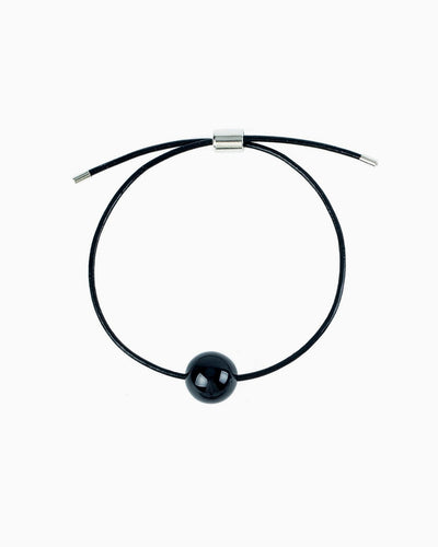 GEMSTONE CORD BRACELET-Black Agate