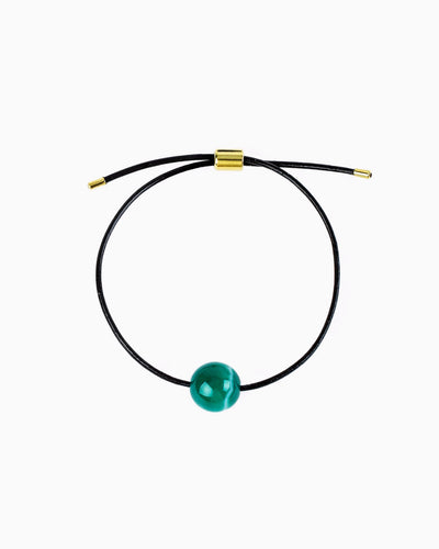 GEMSTONE CORD BRACELET -Green Agate