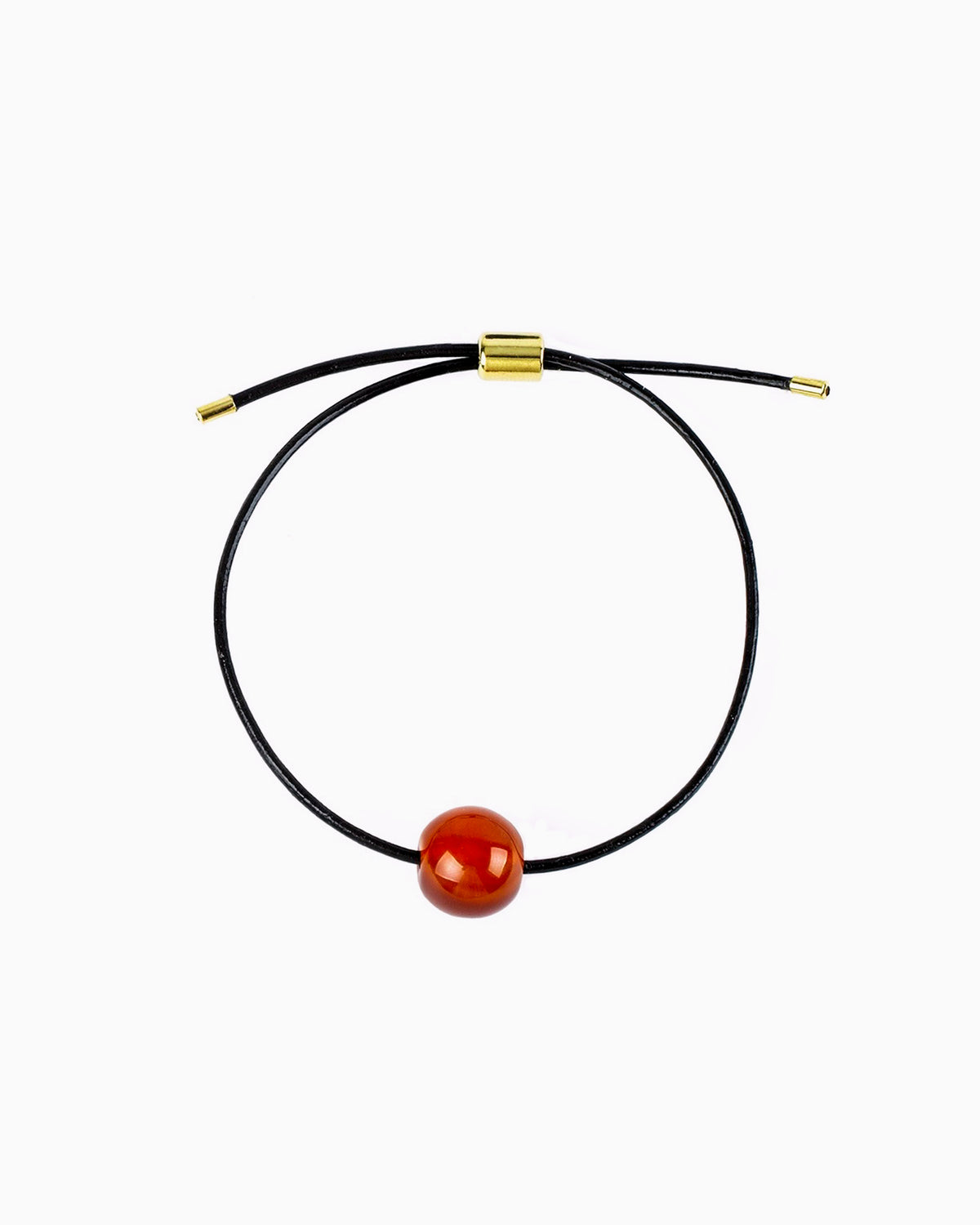 GEMSTONE CORD BRACELET -Red Agate