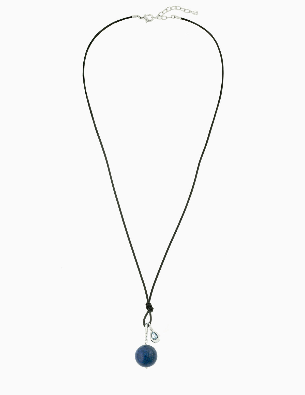 GEMSTONE CHARM CORD NECKLACE-Lapis Lazuli