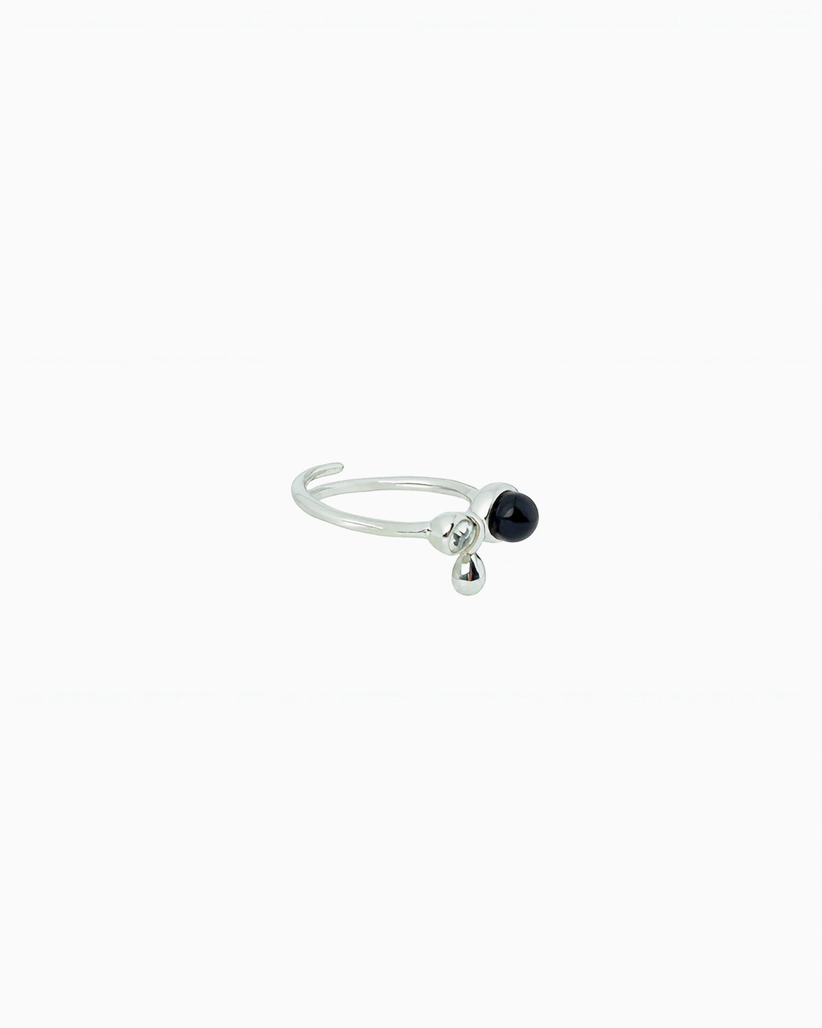 GEMSTONE CHARM RING-Black Agate