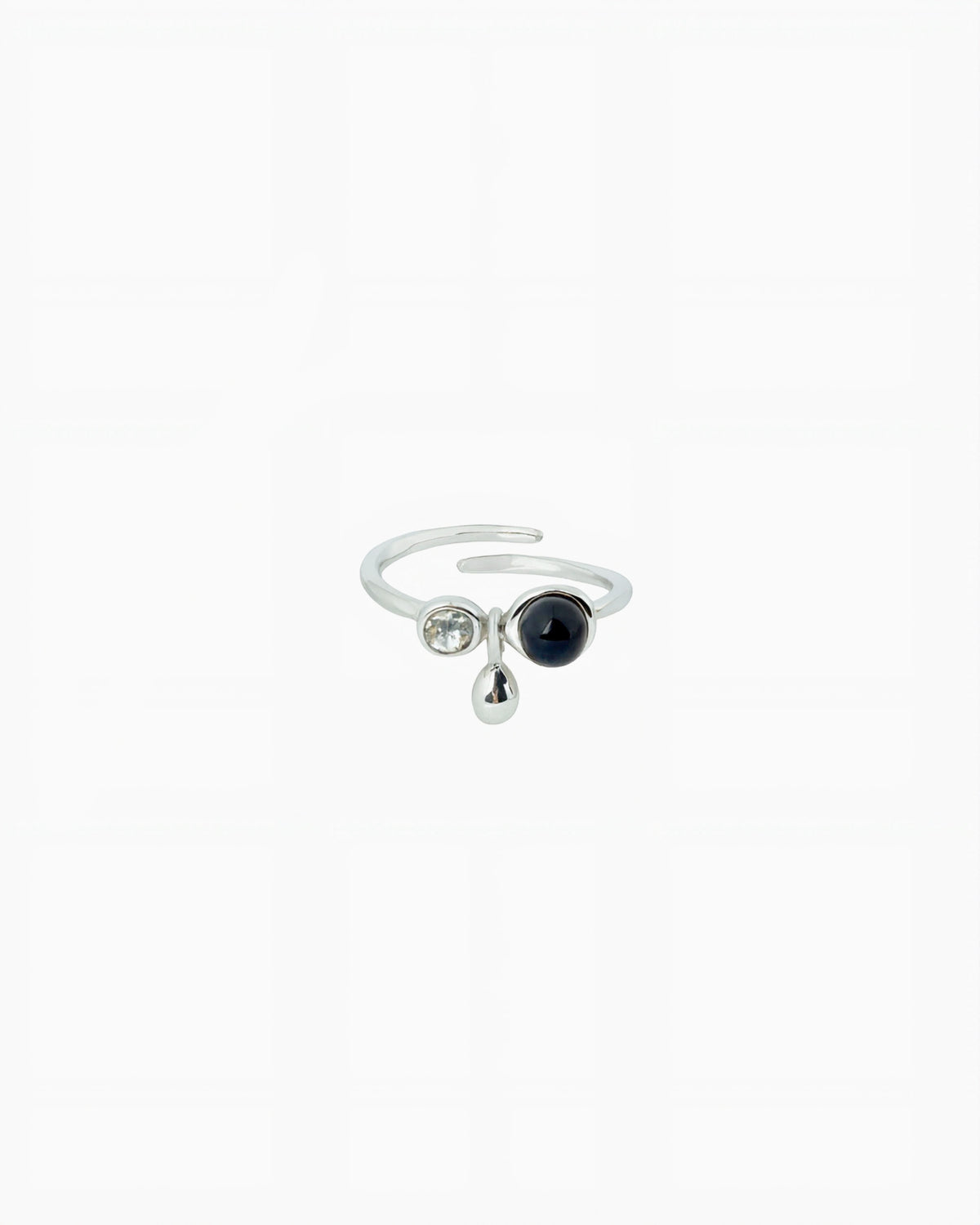 GEMSTONE CHARM RING-Black Agate