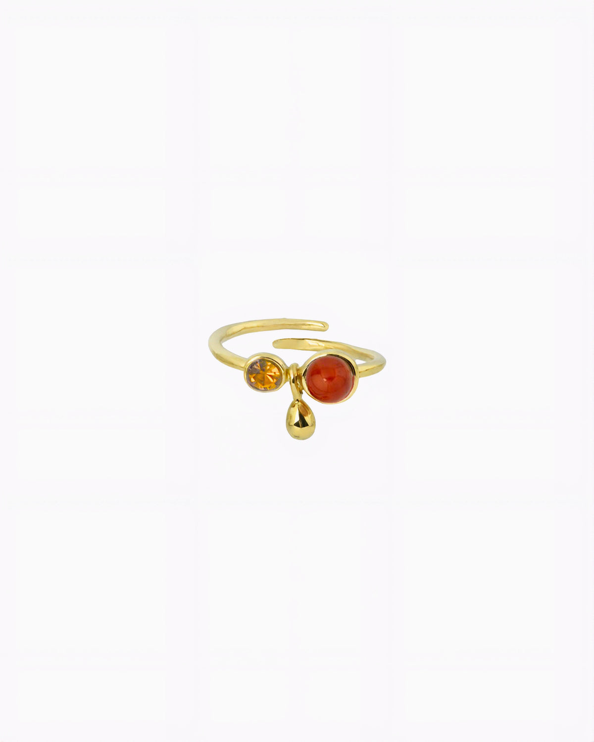 GEMSTONE CHARM RING-Red Agate