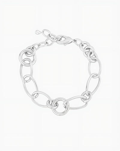 MIXED LINK CHAIN BRACELET-Platinum