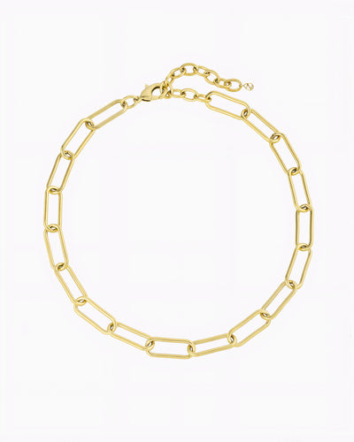 BOLD PAPERCLIP CHAIN NECKLACE-Gold