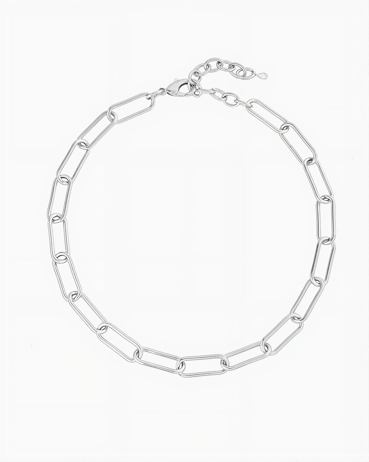 BOLD PAPERCLIP CHAIN NECKLACE-Platinum