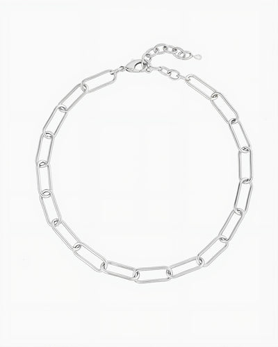 BOLD PAPERCLIP CHAIN NECKLACE-Platinum