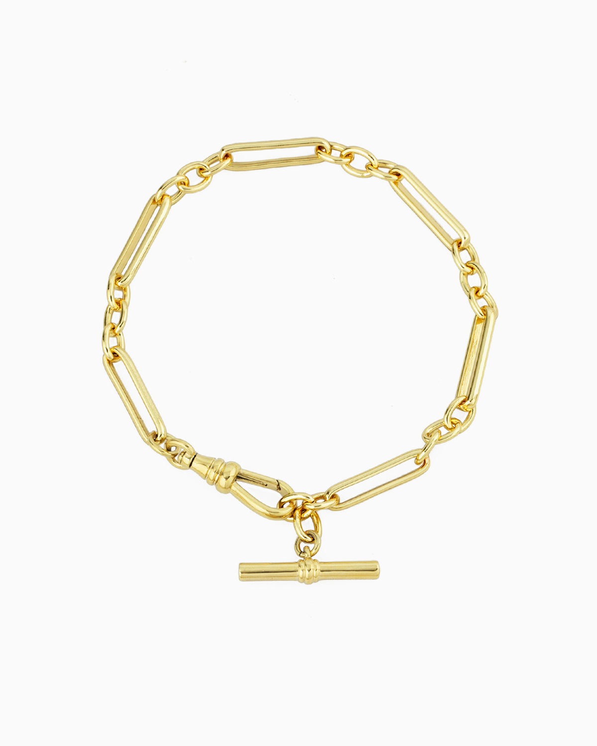 T BAR CHAIN BRACELET-Gold