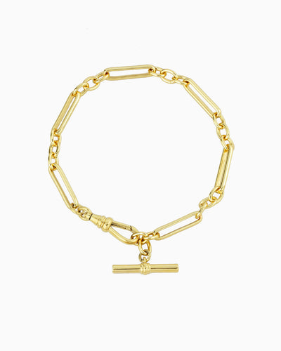 T BAR CHAIN BRACELET-Gold