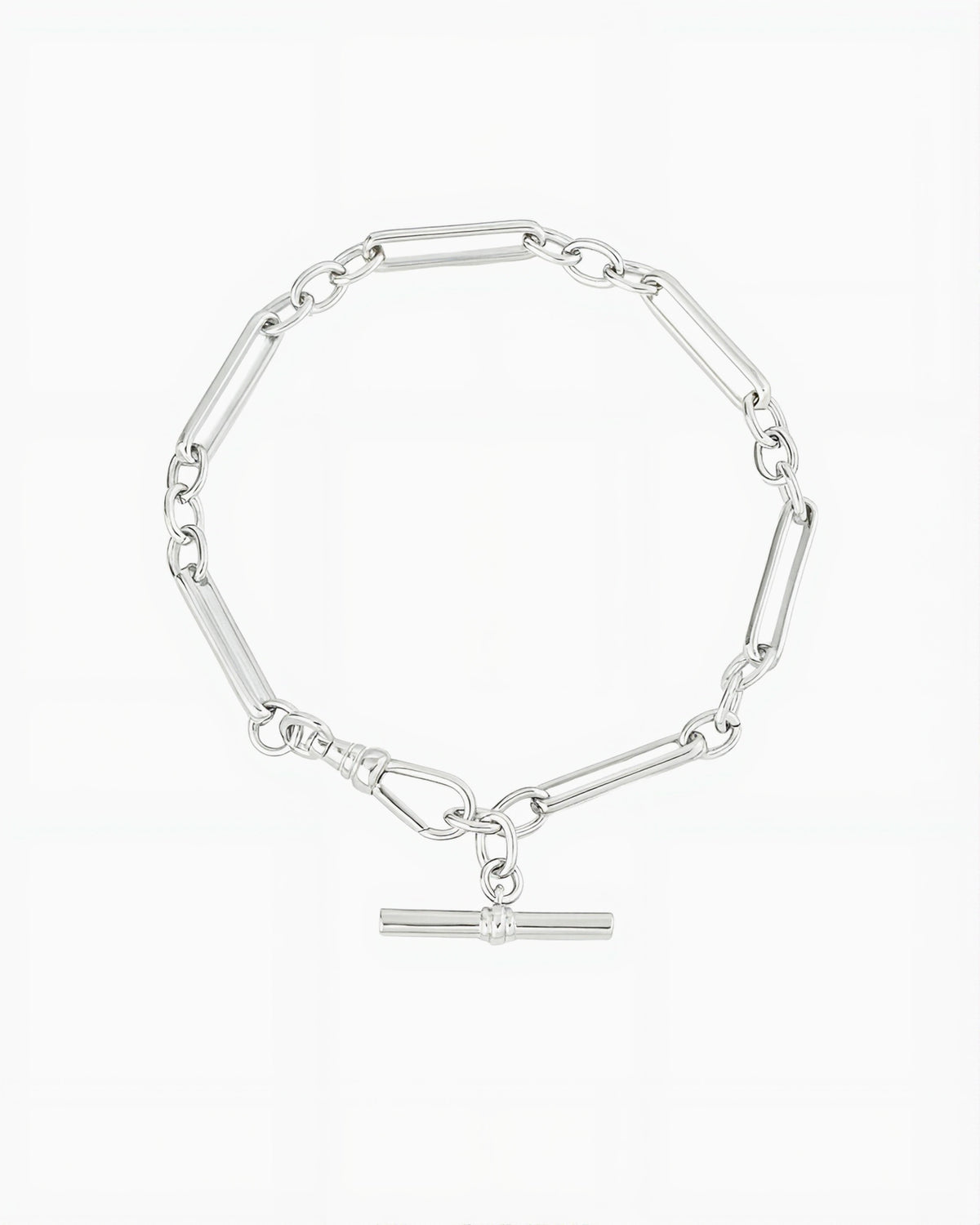 T BAR CHAIN BRACELET-Platinum