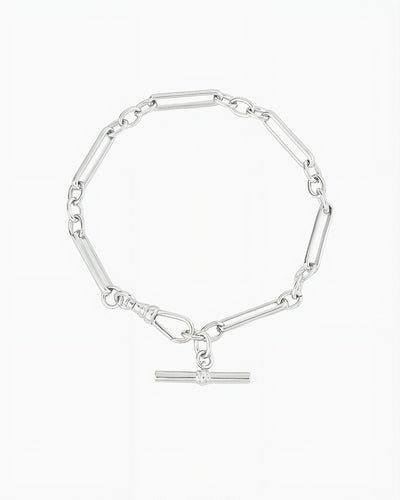 T BAR CHAIN BRACELET-Platinum