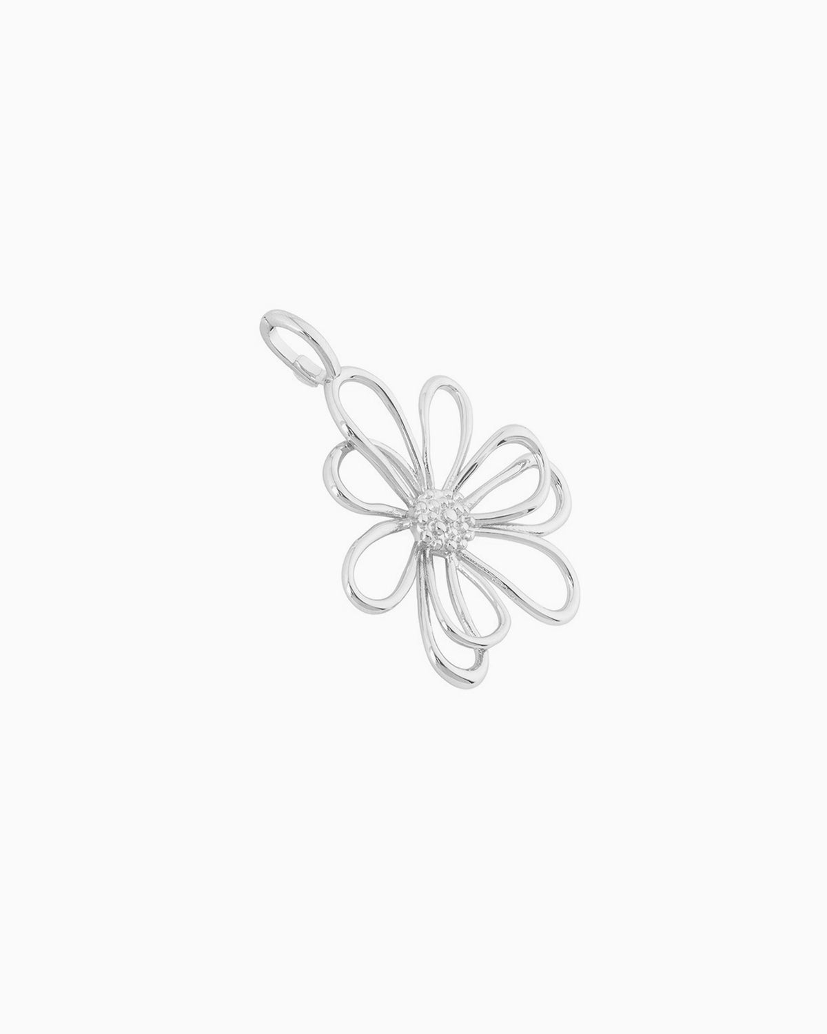 FLOWER CLIP-ON CHARM-Platinum