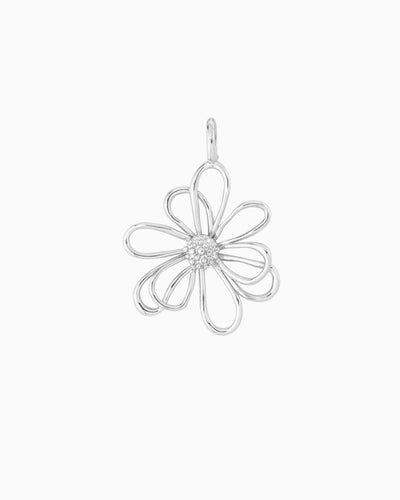 FLOWER CLIP-ON CHARM-Platinum