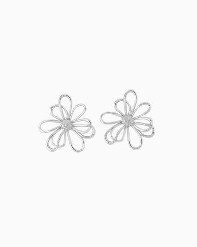 FLOWER EARRINGS-Platinum