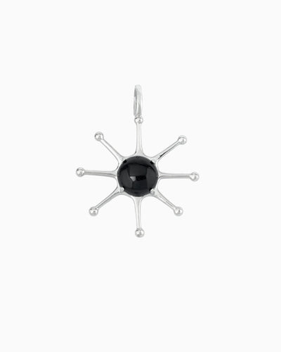 GEMSTONE SUN CLIP-ON CHARM-Black Agate